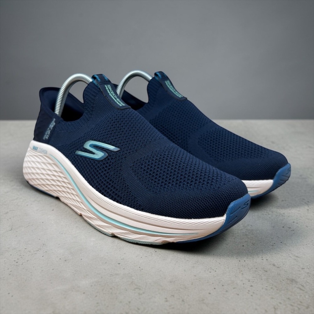Skechers Hands Free Slip-ins Womens 8.5 Max Cushioning Advantageous Navy  129611